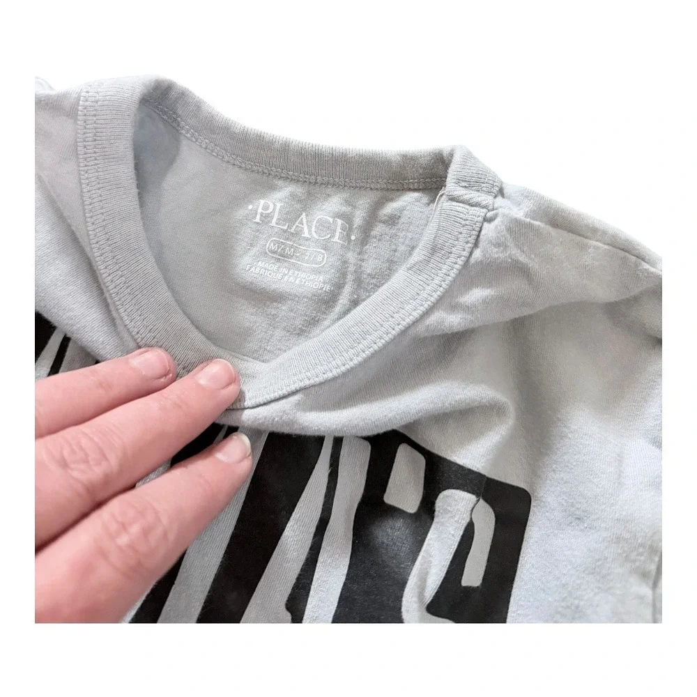 Gorpcore The Children's Place Clothing Lot kids Size 7/8 Gray Black Graphic Tee - Picture 7 of 9